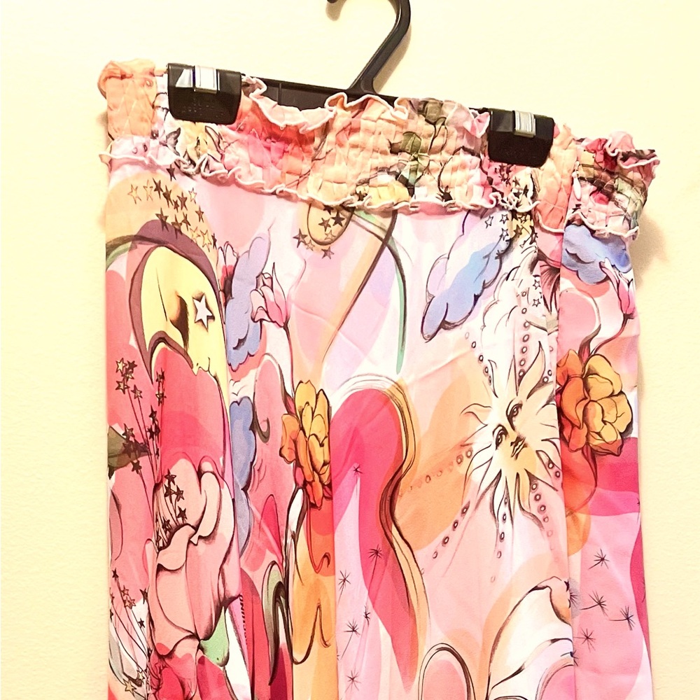 Beautiful and rare Boutique Moschino skirt with celestial bohemian design.